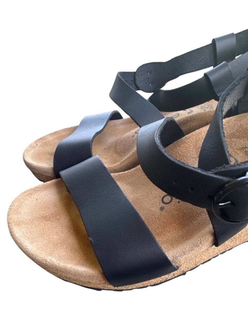 Papillio Birkenstock Soley Leather Wedge Sandal Black Womens EU 37 US 6 - Picture 9 of 14